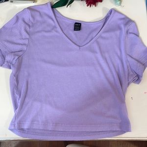 Purple SHEIN ribbed crop top Size: L
